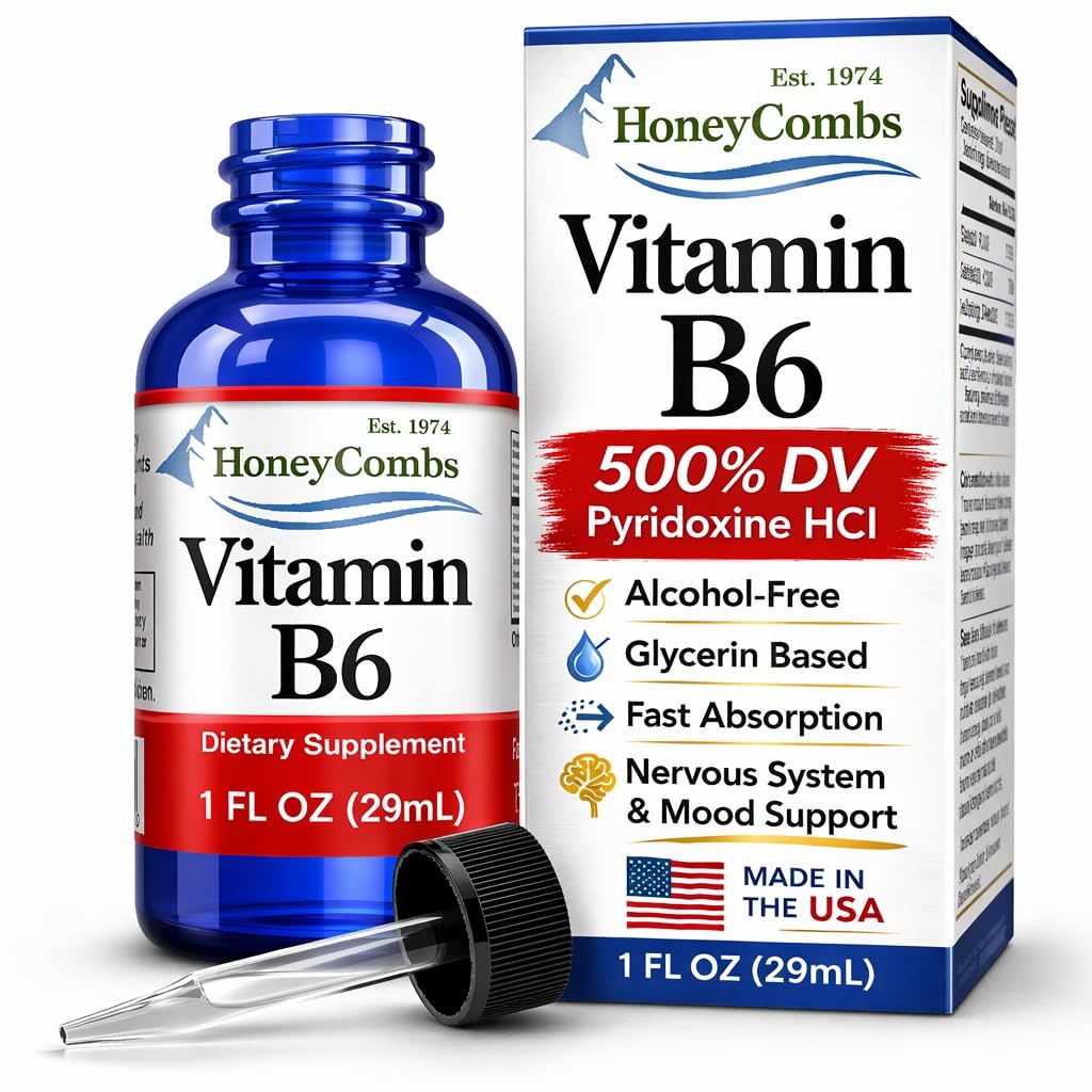 HoneyCombs Liquid Vitamin B6 Drops 28g front view