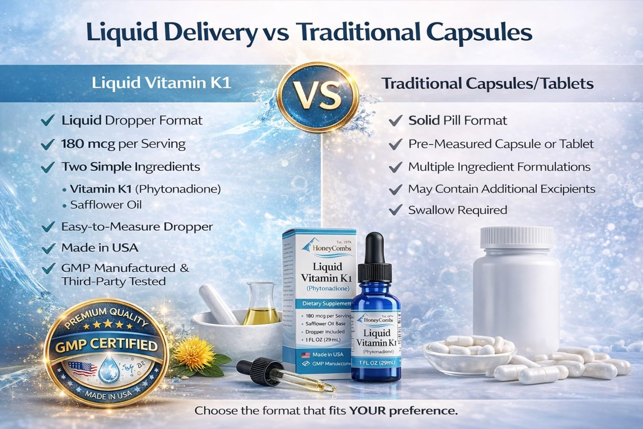 HoneyCombs Liquid Vitamin K1 Drops 82g ingredients list