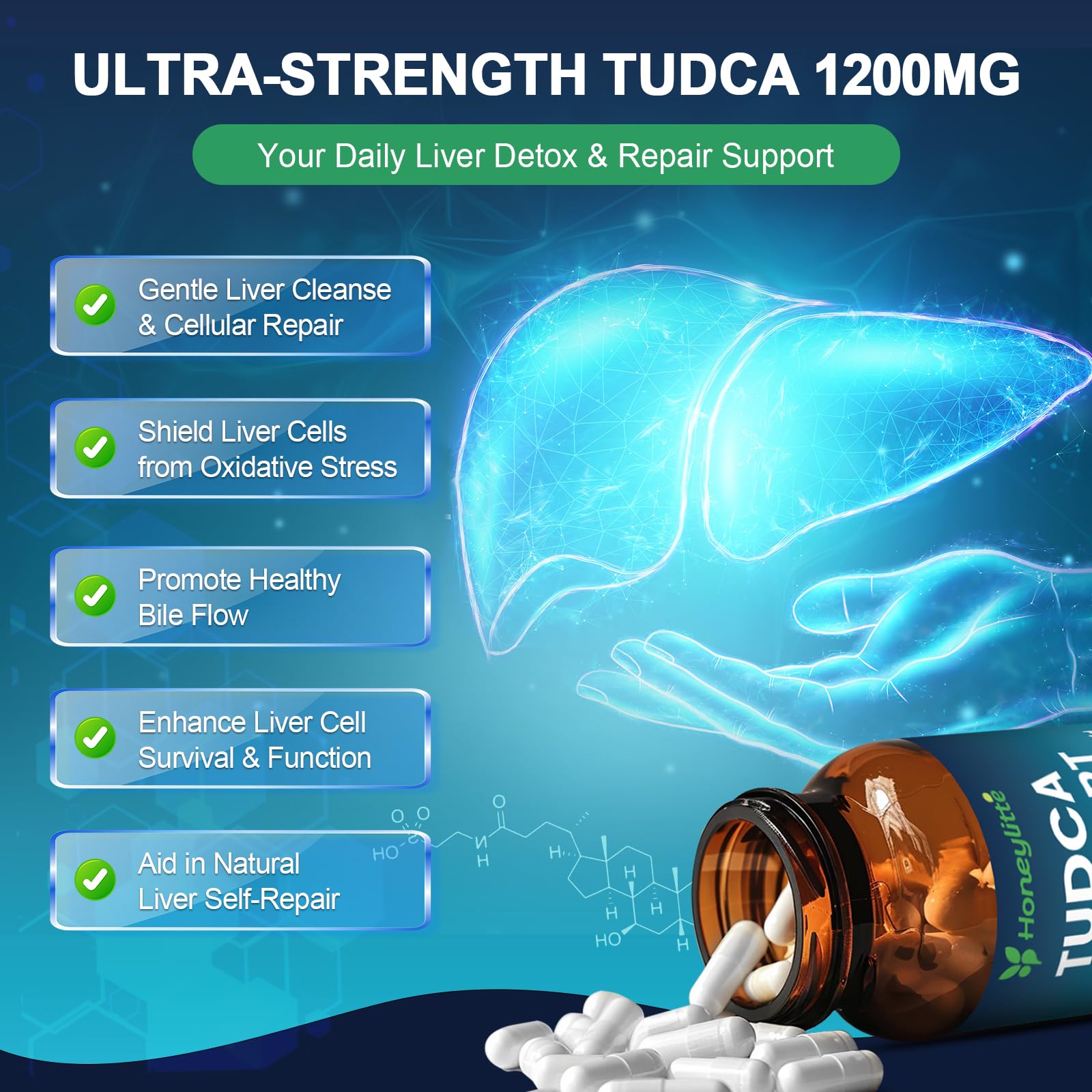 Honeylitte TUDCA Liver Extract 1200mg packaging
