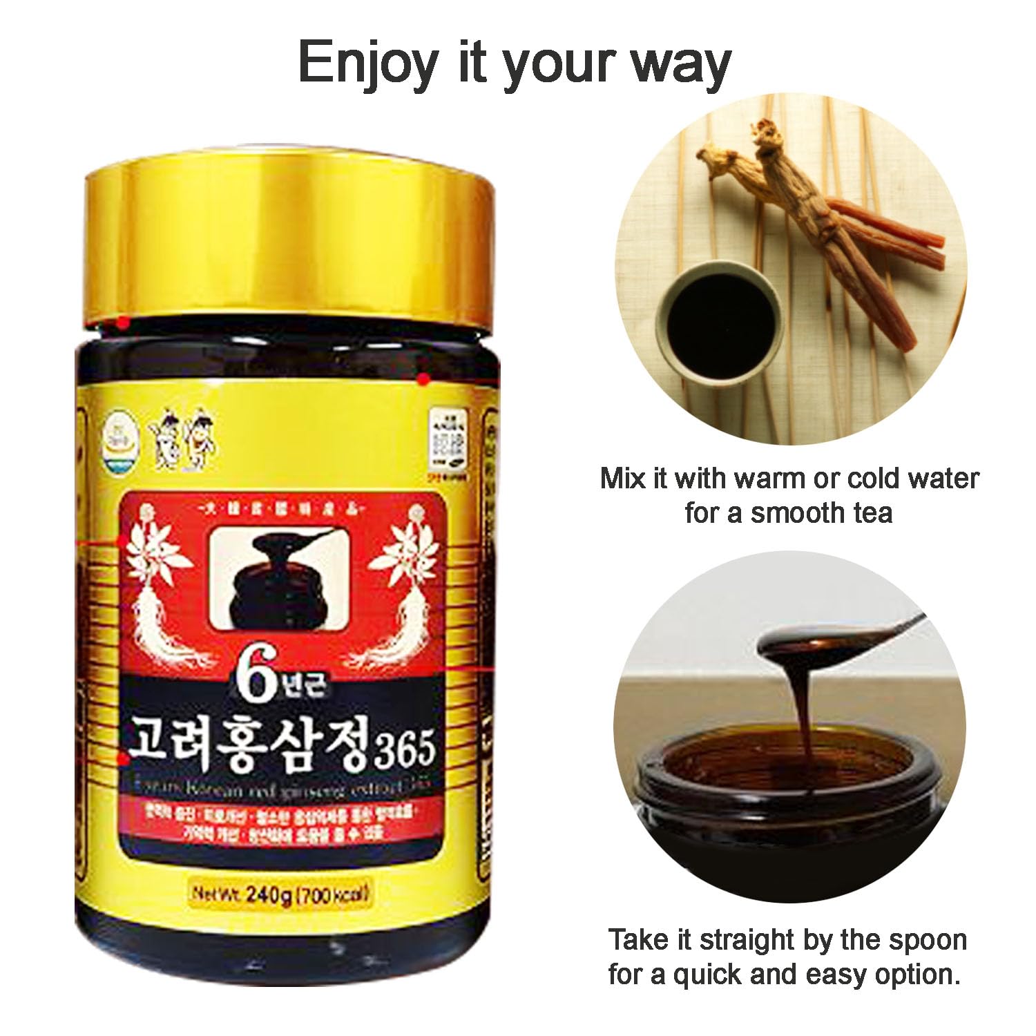 Hong Sam Jeong Korean 6 Years Red Ginseng Extract 240g ingredients list