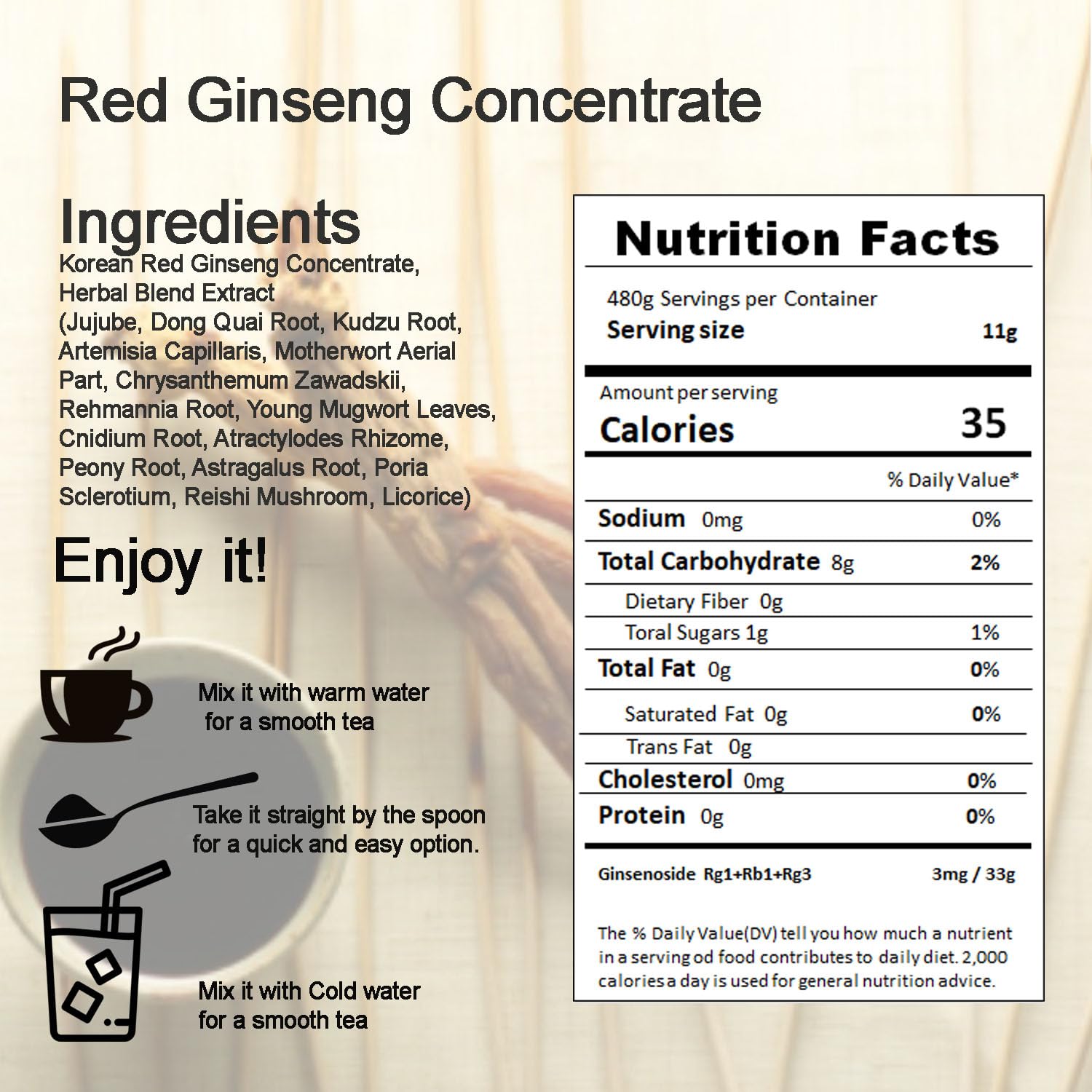 Hong Sam Jeong Korean 6 Years Red Ginseng Extract 240g packaging
