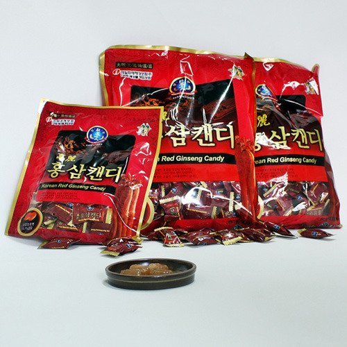 Hongsamin Korean Red Ginseng Candy 599g package front view