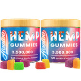 HOOLOO Hemp Gummies front view with assorted fruity flavours