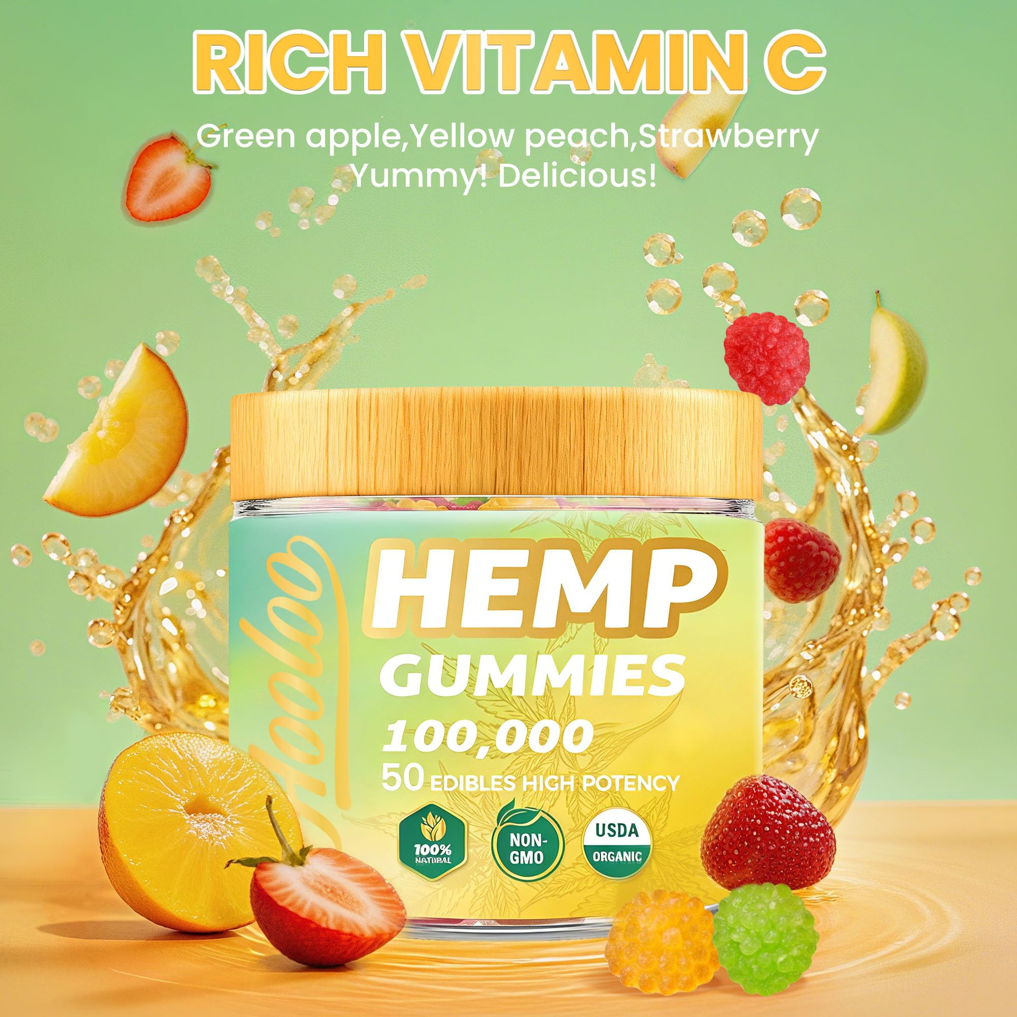 HOOLOO Hemp Gummies in a bowl showcasing gummy texture