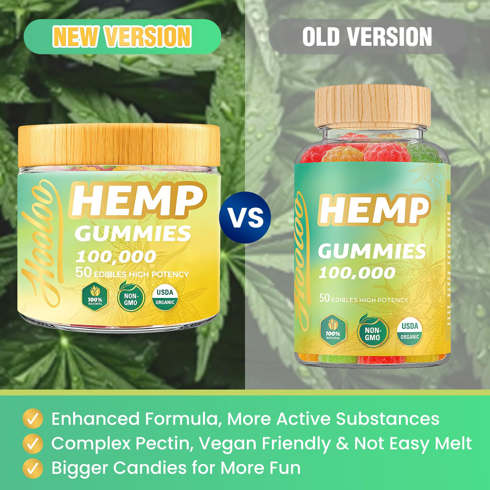 HOOLOO Hemp Gummies packaging side view