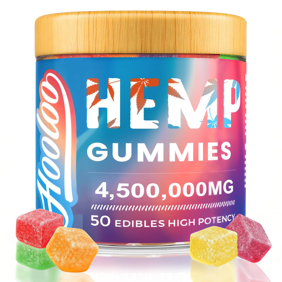 HOOLOO Omega 3-6-9 Hemp Gummies 340g front view