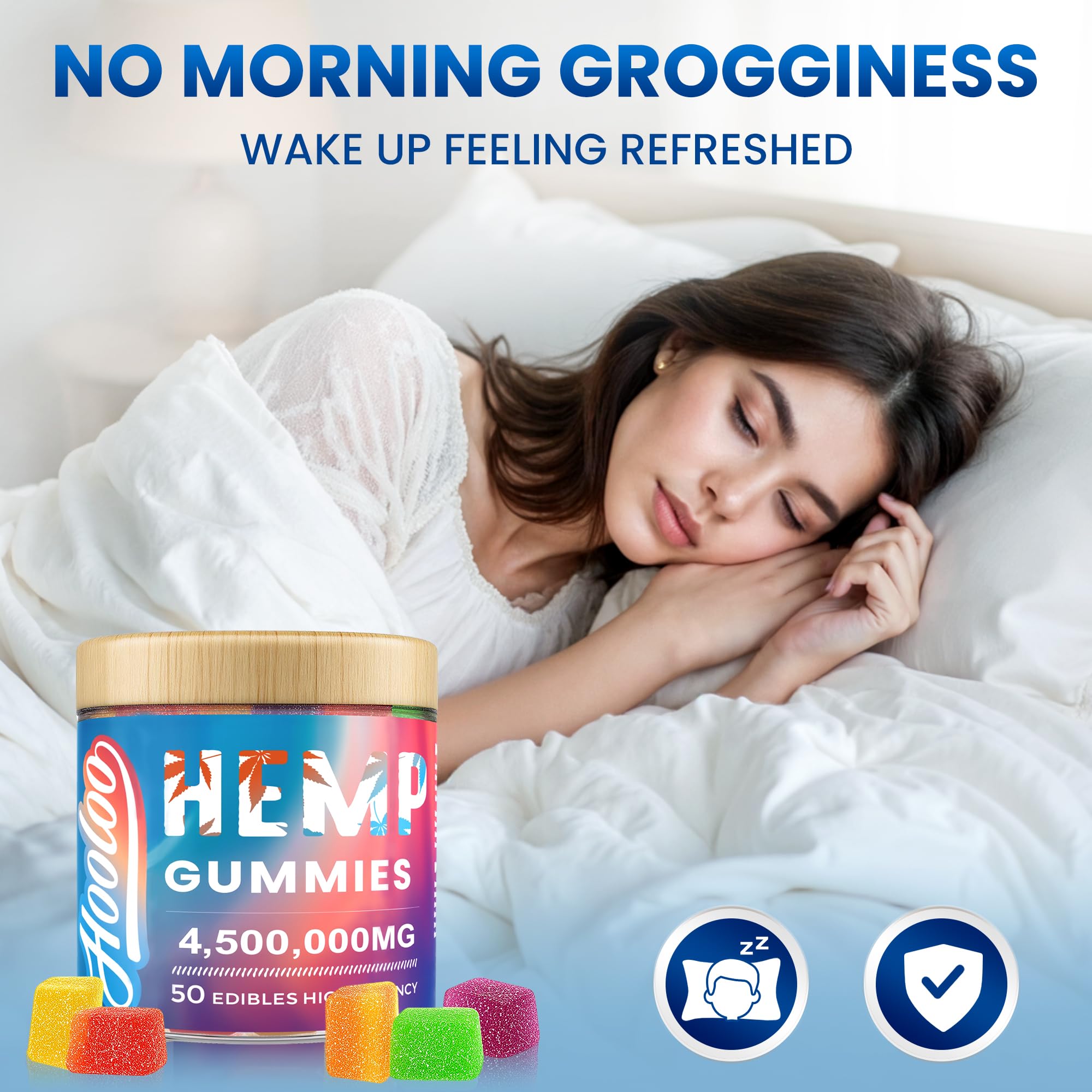 HOOLOO Omega 3-6-9 Hemp Gummies Blueberry flavour
