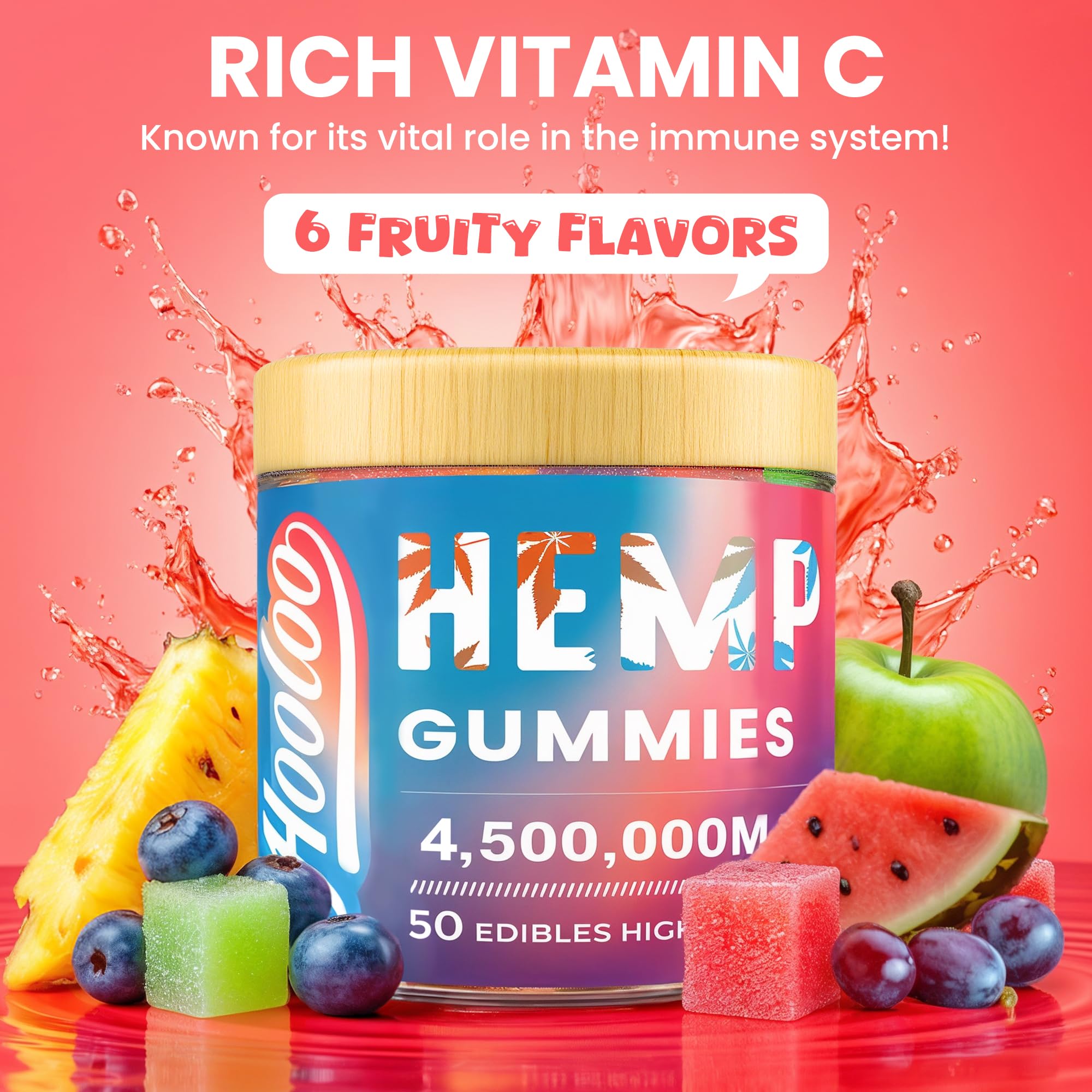 HOOLOO Omega 3-6-9 Hemp Gummies packaging