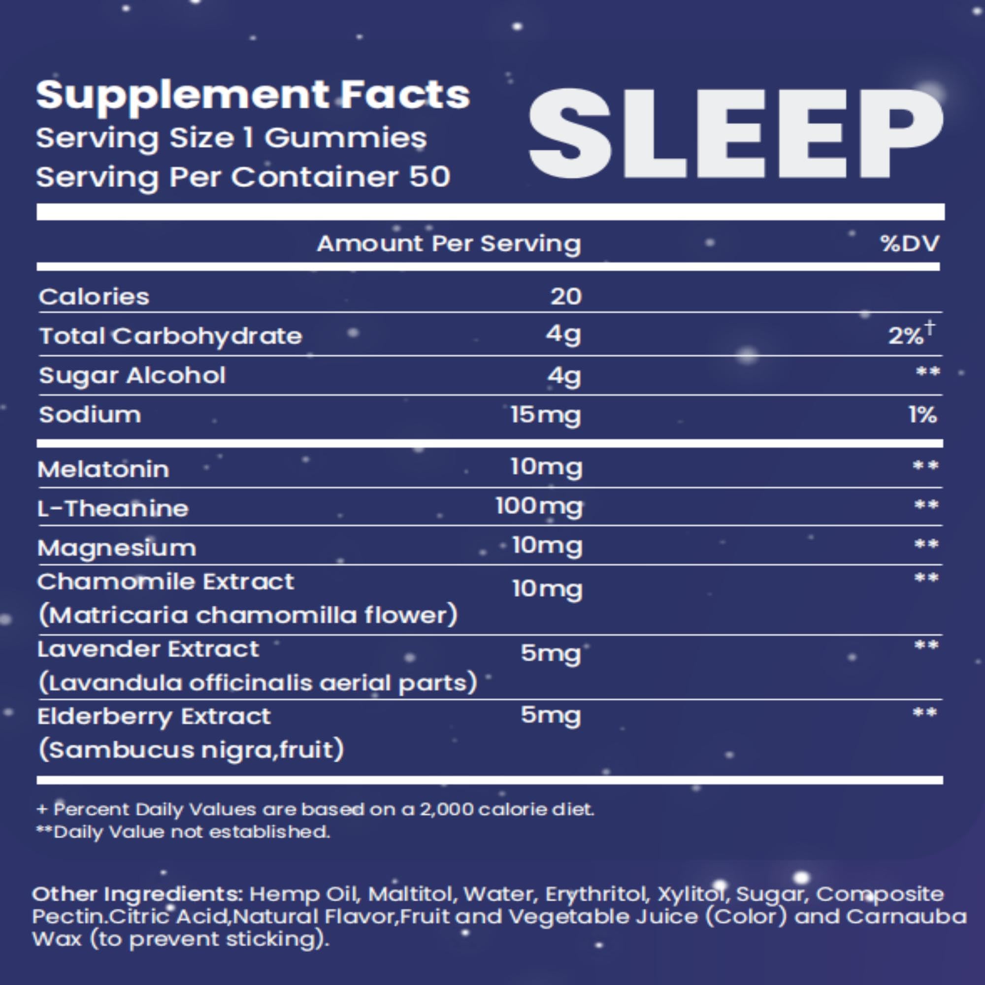 HOOLOO Sleep Gummies 10mg Melatonin with a nightstand setting