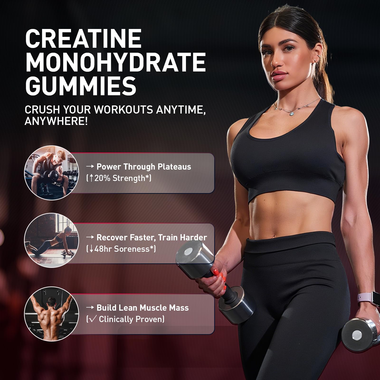 Hoozzch Blueberry Creatine Gummies nutritional information