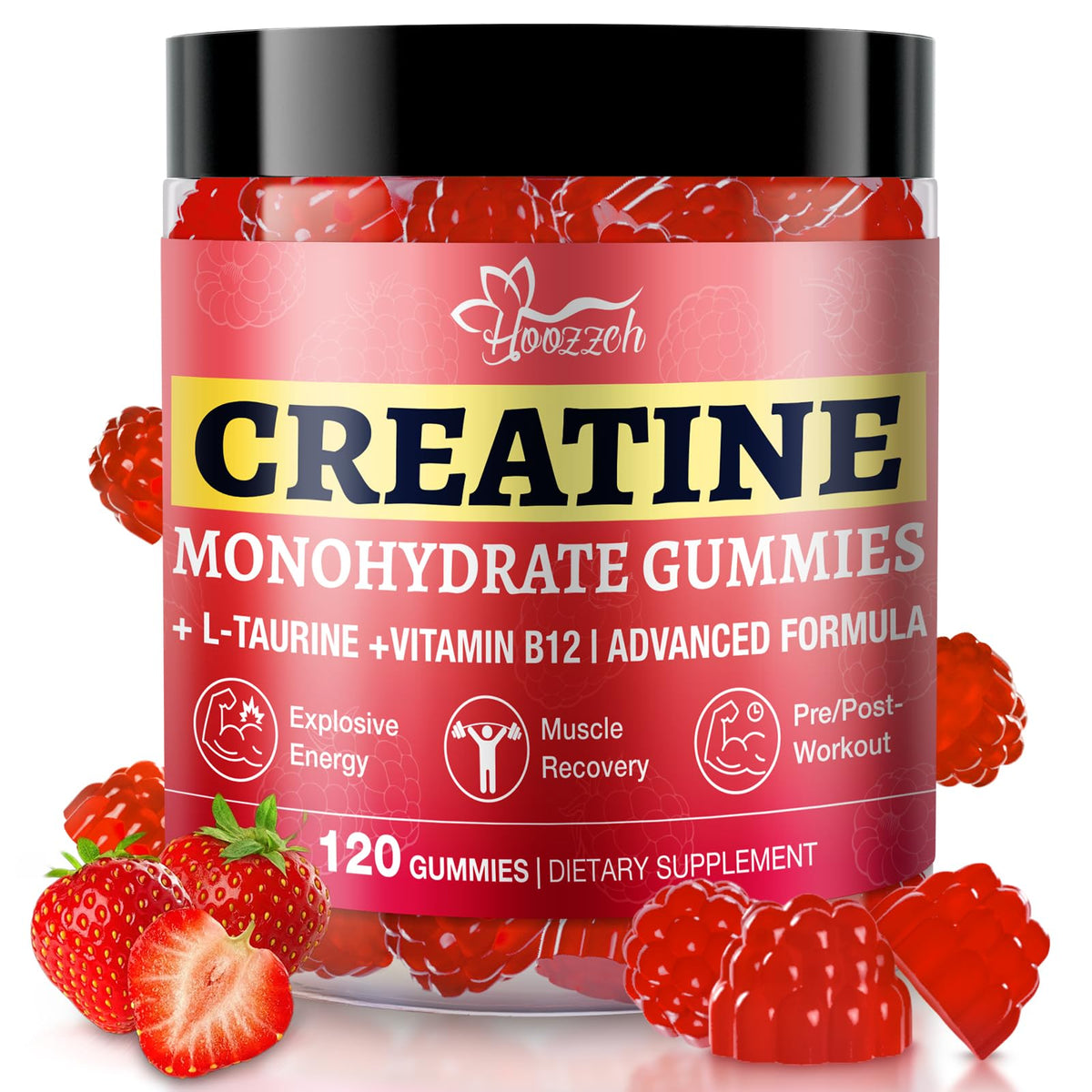 Hoozzch Creatine Monohydrate Gummies bottle front view