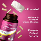 HOPE LIFE CoQ10 200mg Capsules with a glass of water