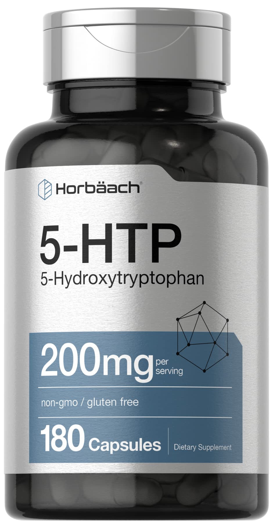 Horbäach 5-HTP 200mg capsules front view