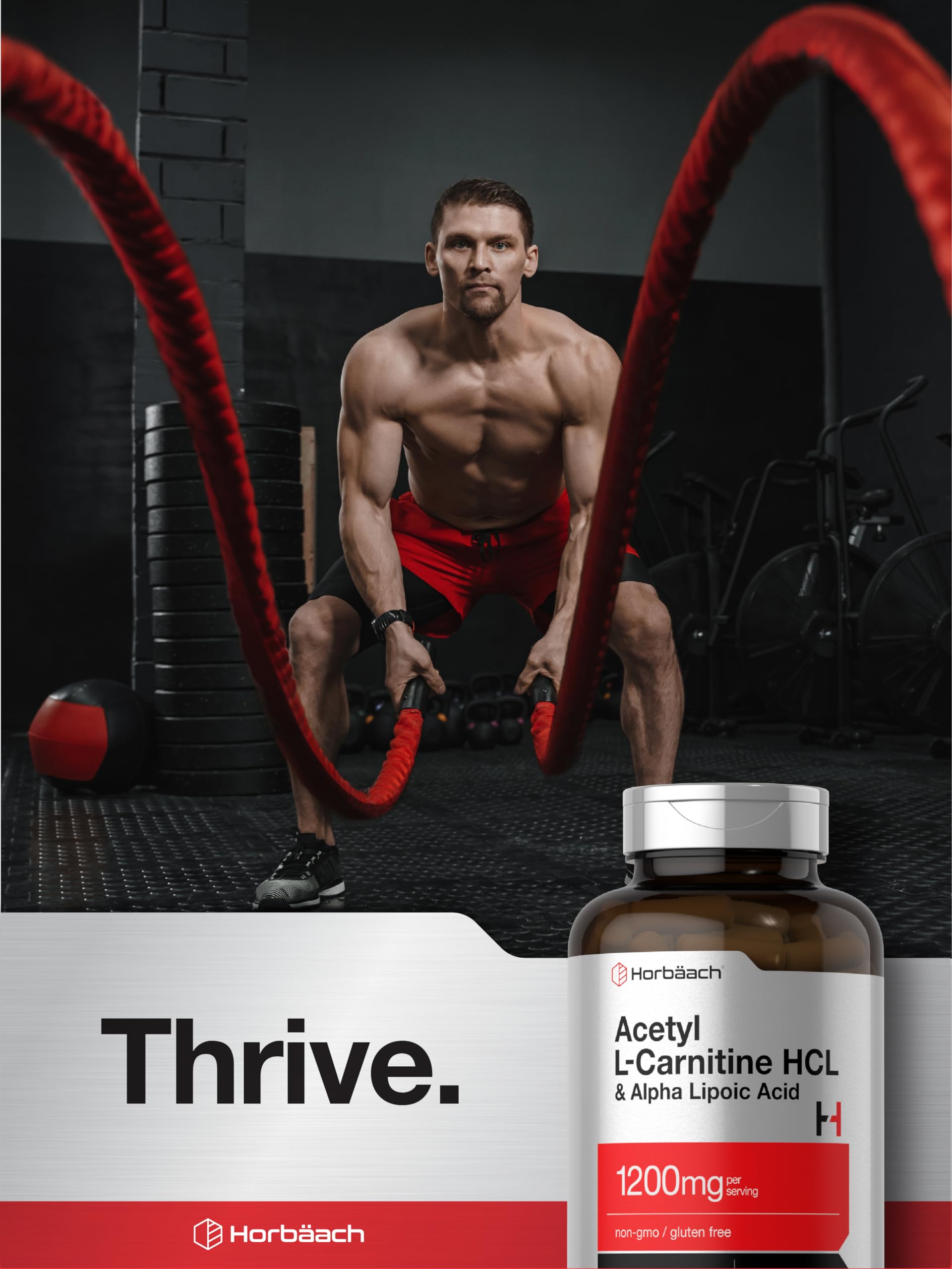 Horbäach Acetyl L-Carnitine HCL 1200mg supplement packaging