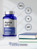 Horbäach Alpha GPC Choline Supplement displayed with a measuring spoon
