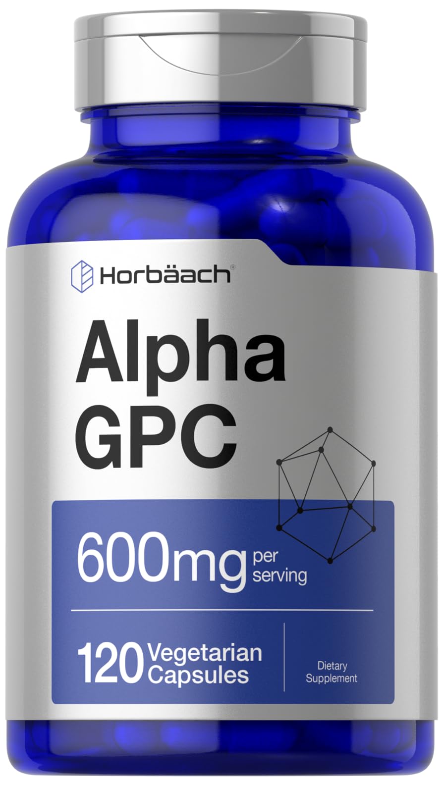 Horbäach Alpha GPC Choline Supplement front view of packaging