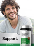 Horbäach Ashwagandha + Magnesium Glycinate capsules opened bottle