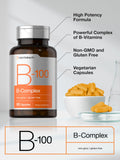 Horbäach B-100 Complex Vitamin B Supplement vegetarian capsule close-up