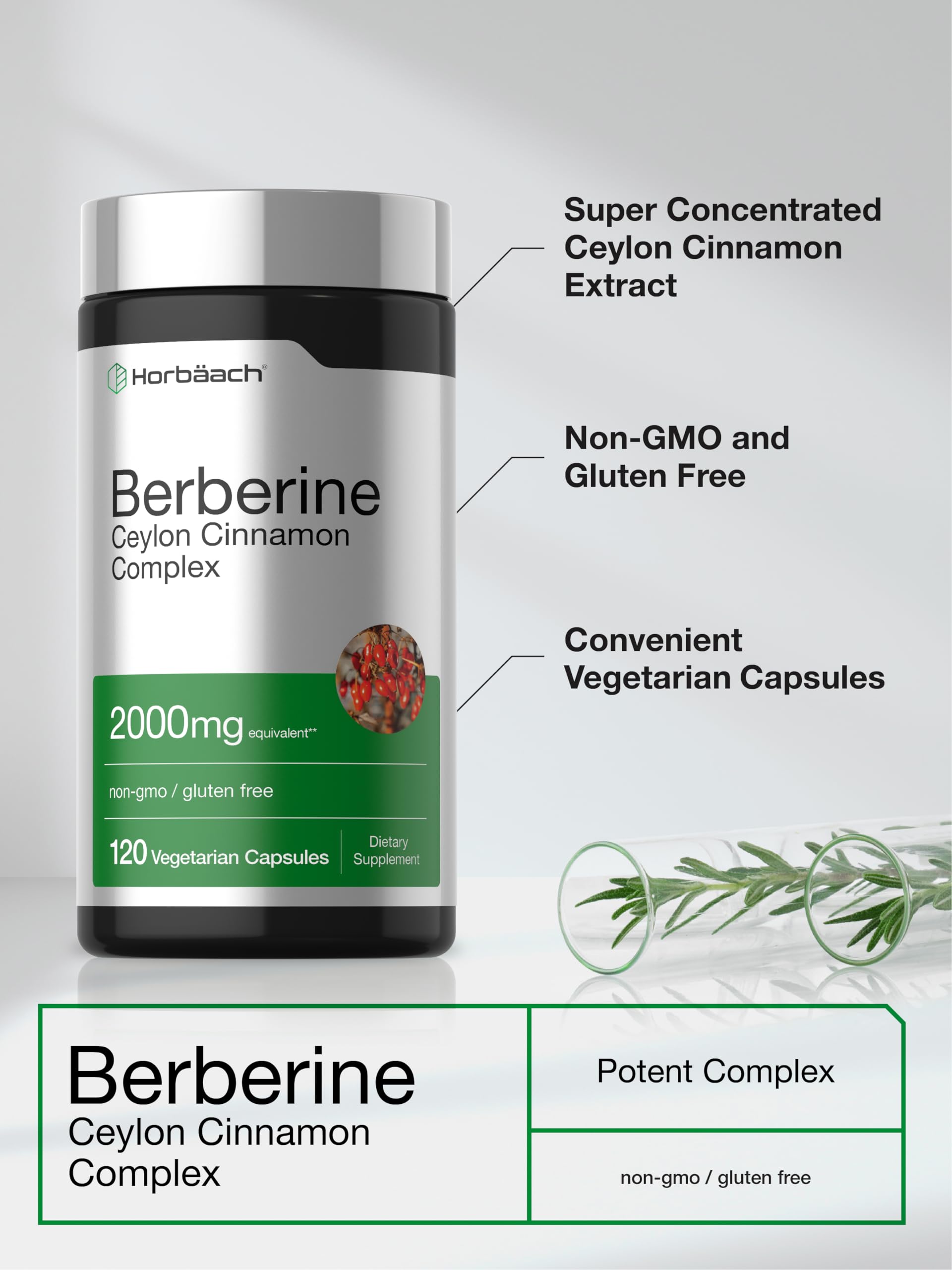 Horbäach Berberine Ceylon Cinnamon Complex capsule close-up