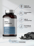 Horbäach Beta-Carotene 7500 mcg softgels with dosage information