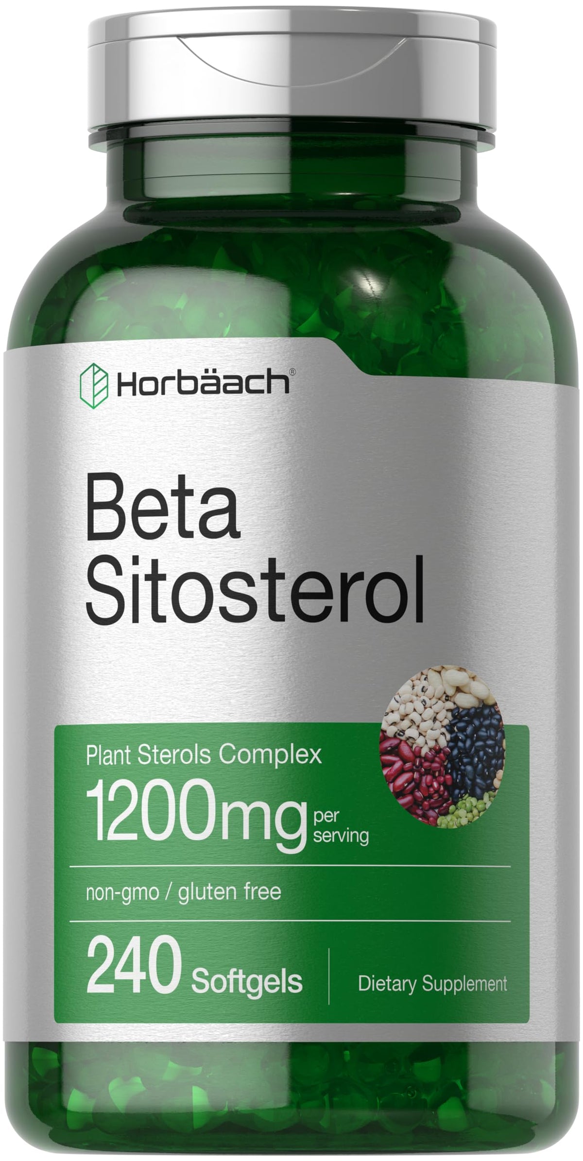 Horbäach Beta Sitosterol Plant Sterols Complex 1200mg capsules front view