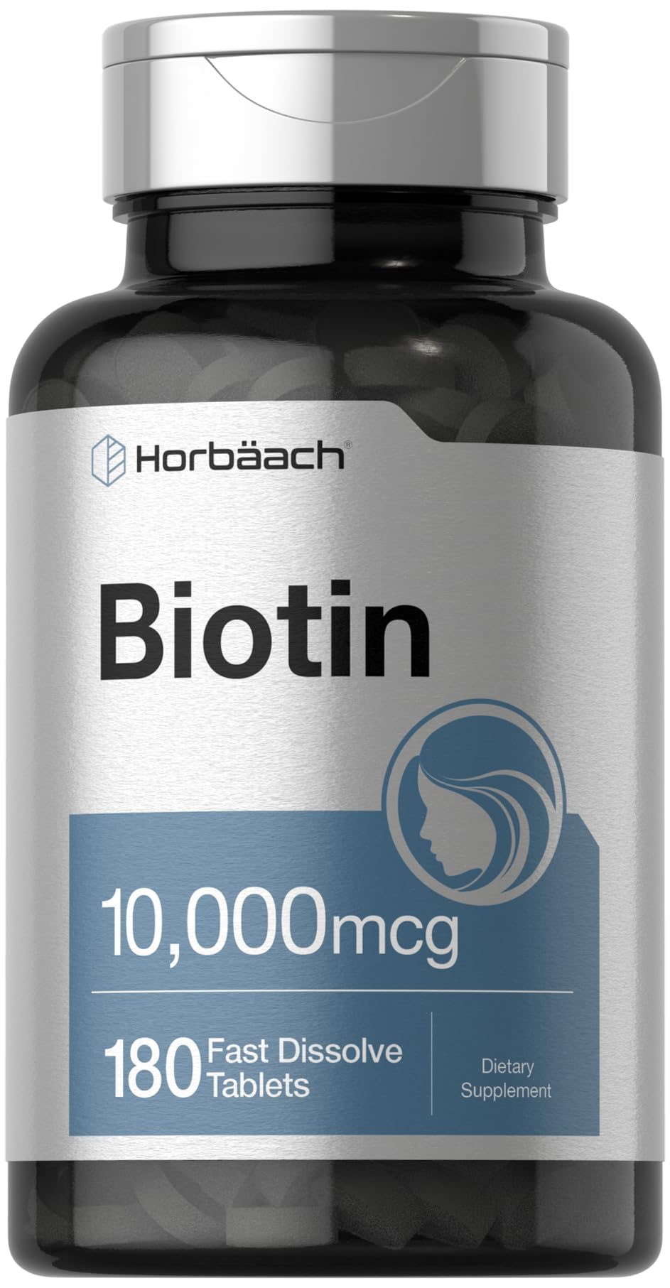 Horbäach Biotin 10000 mcg Fast Dissolve Tablets front view