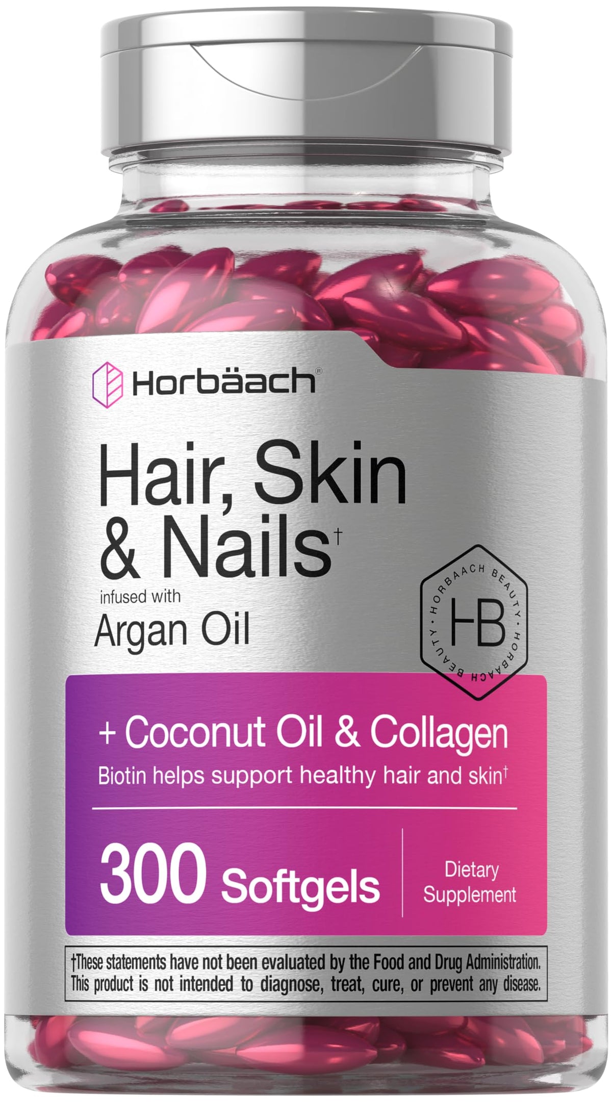 Horbäach Biotin Supplement front view with packaging