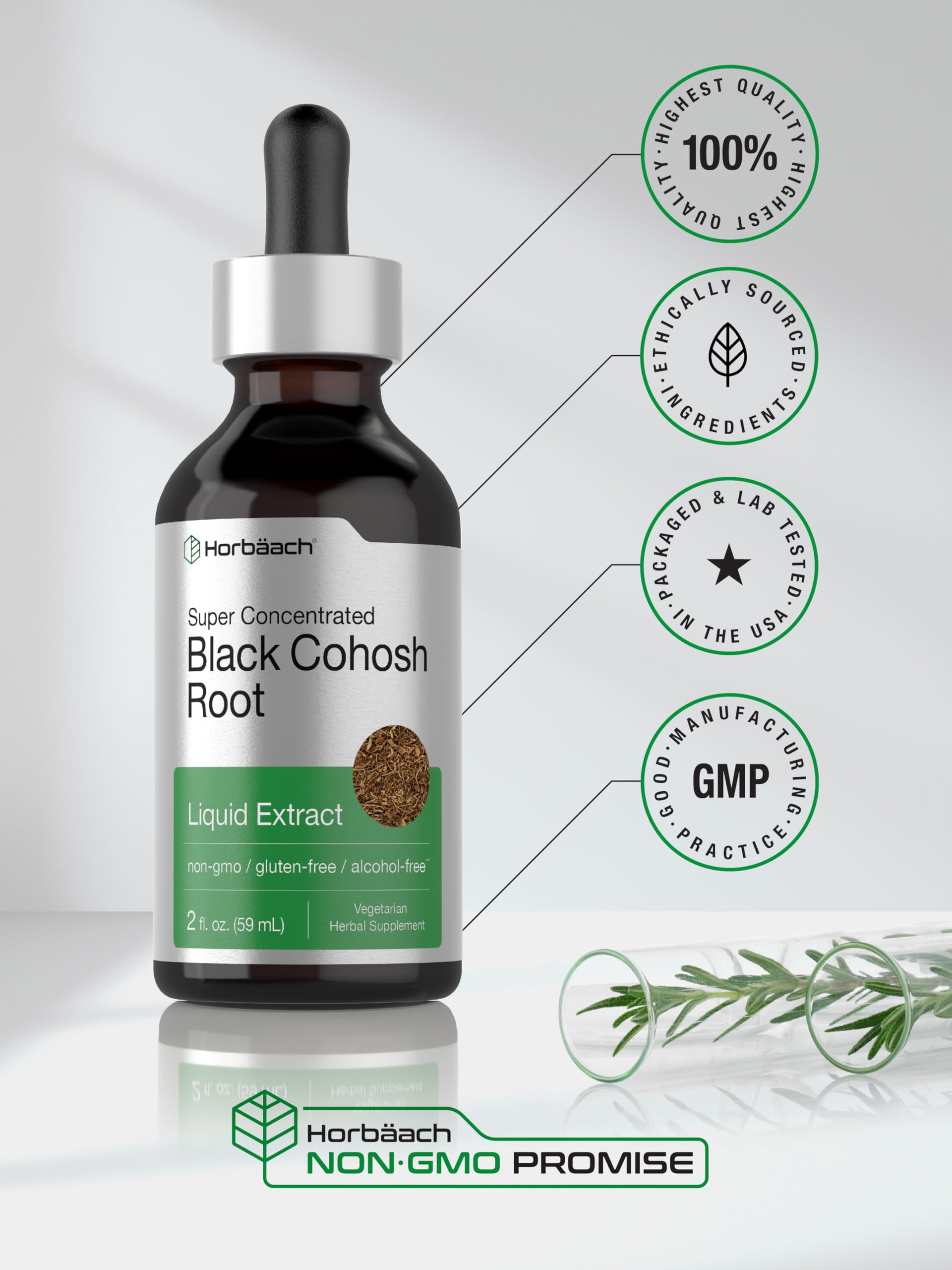 Horbäach Black Cohosh Liquid Extract 145g with measuring cap