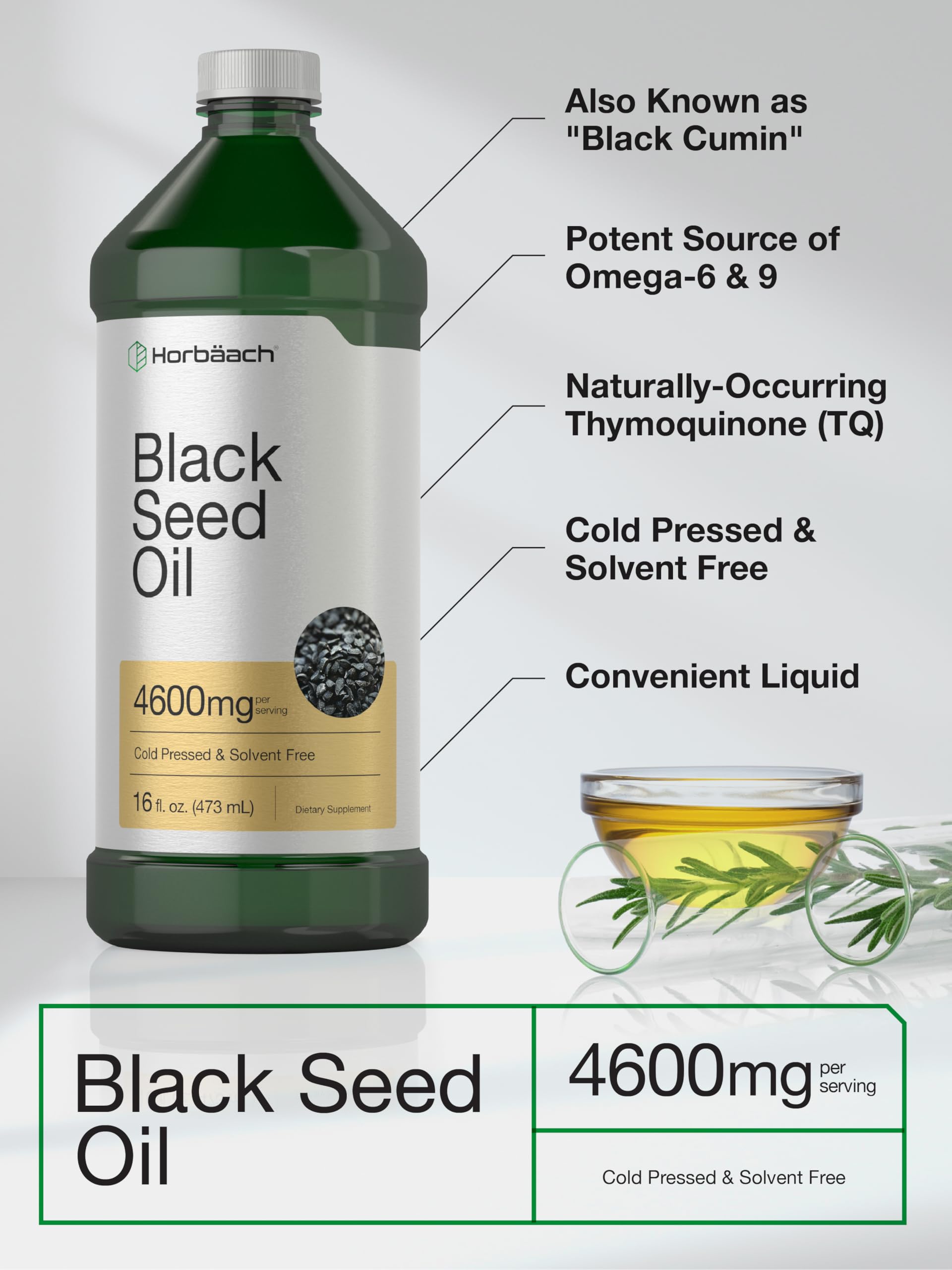 Horbäach Black Seed Oil 472g packaging