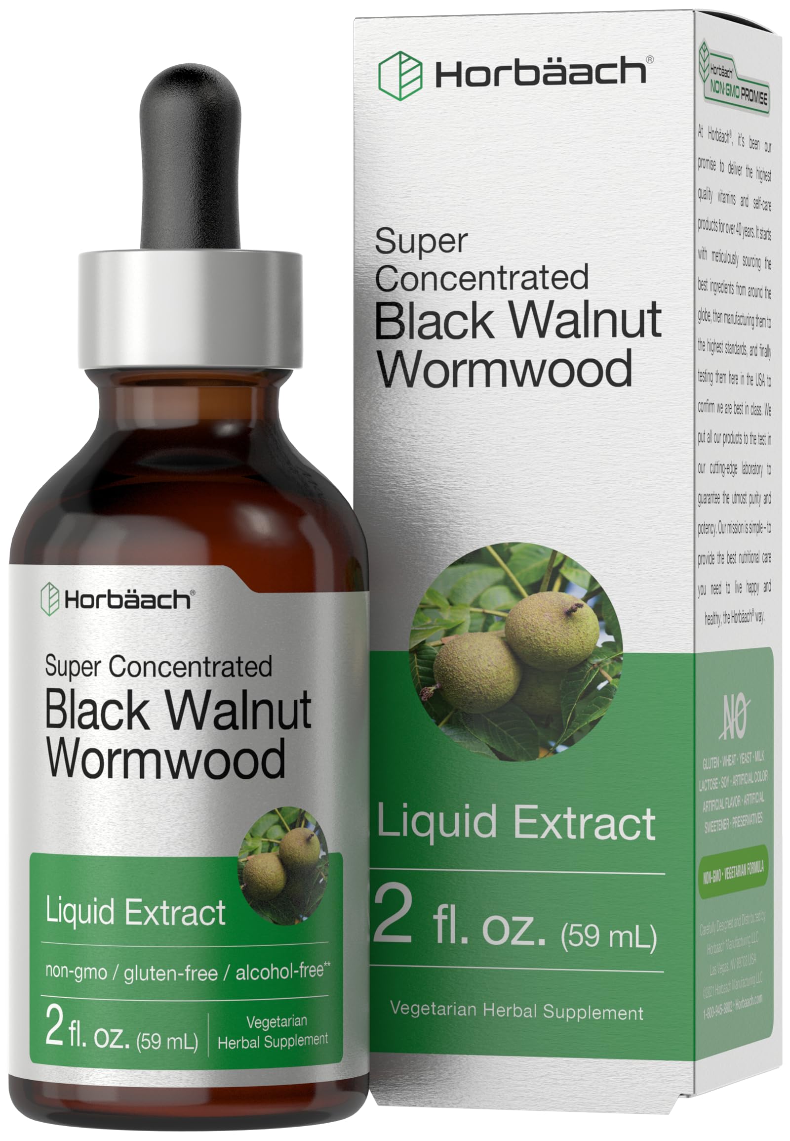 Horbäach Black Walnut & Wormwood Liquid Extract front view