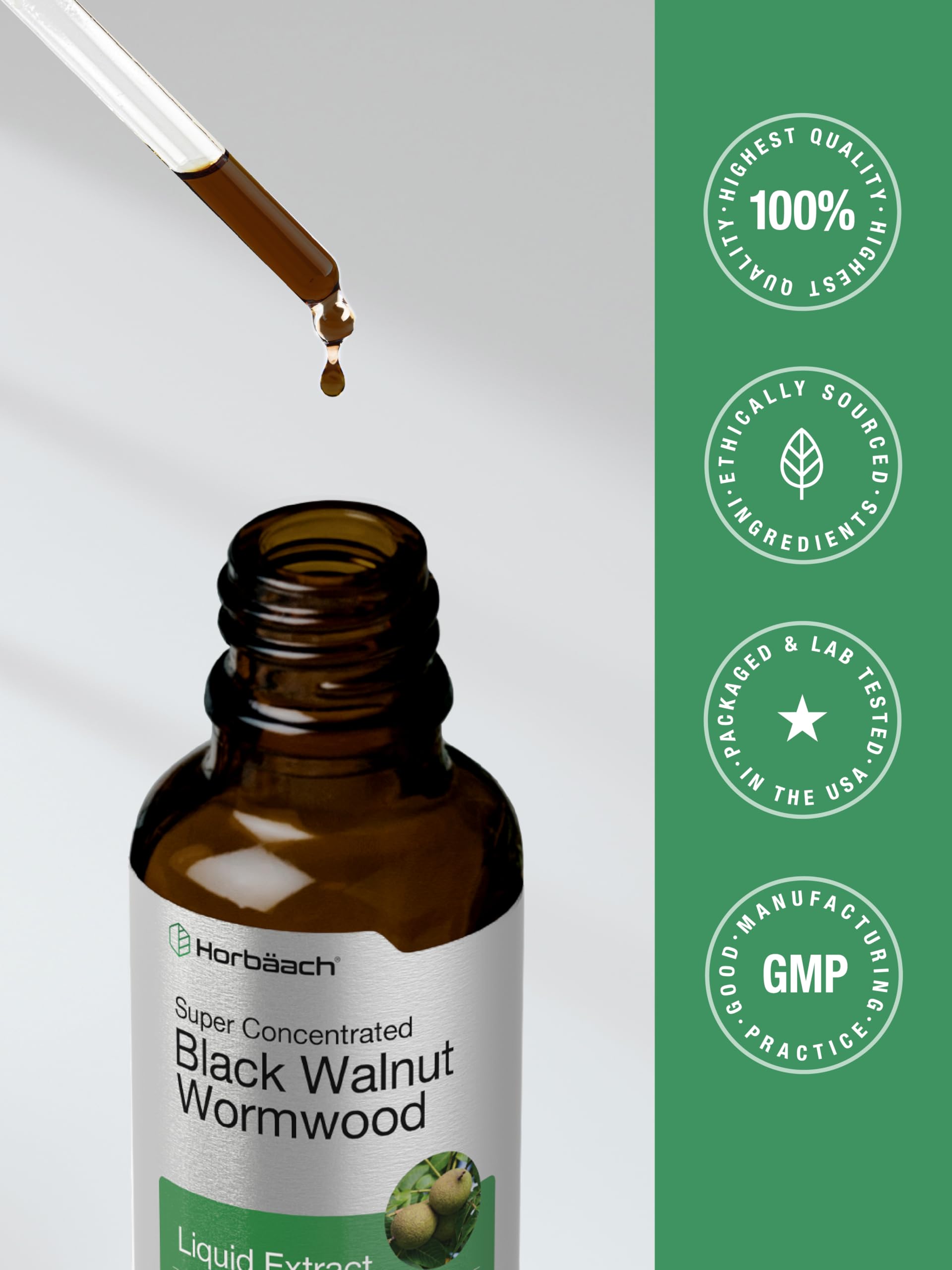 Horbäach Black Walnut & Wormwood Liquid Extract packaging