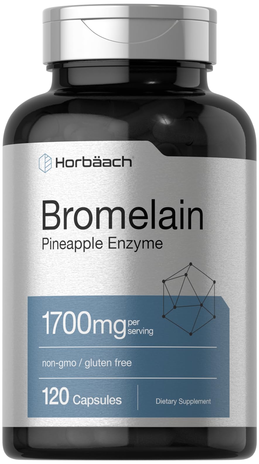 Horbäach Bromelain 1700mg Capsules front view