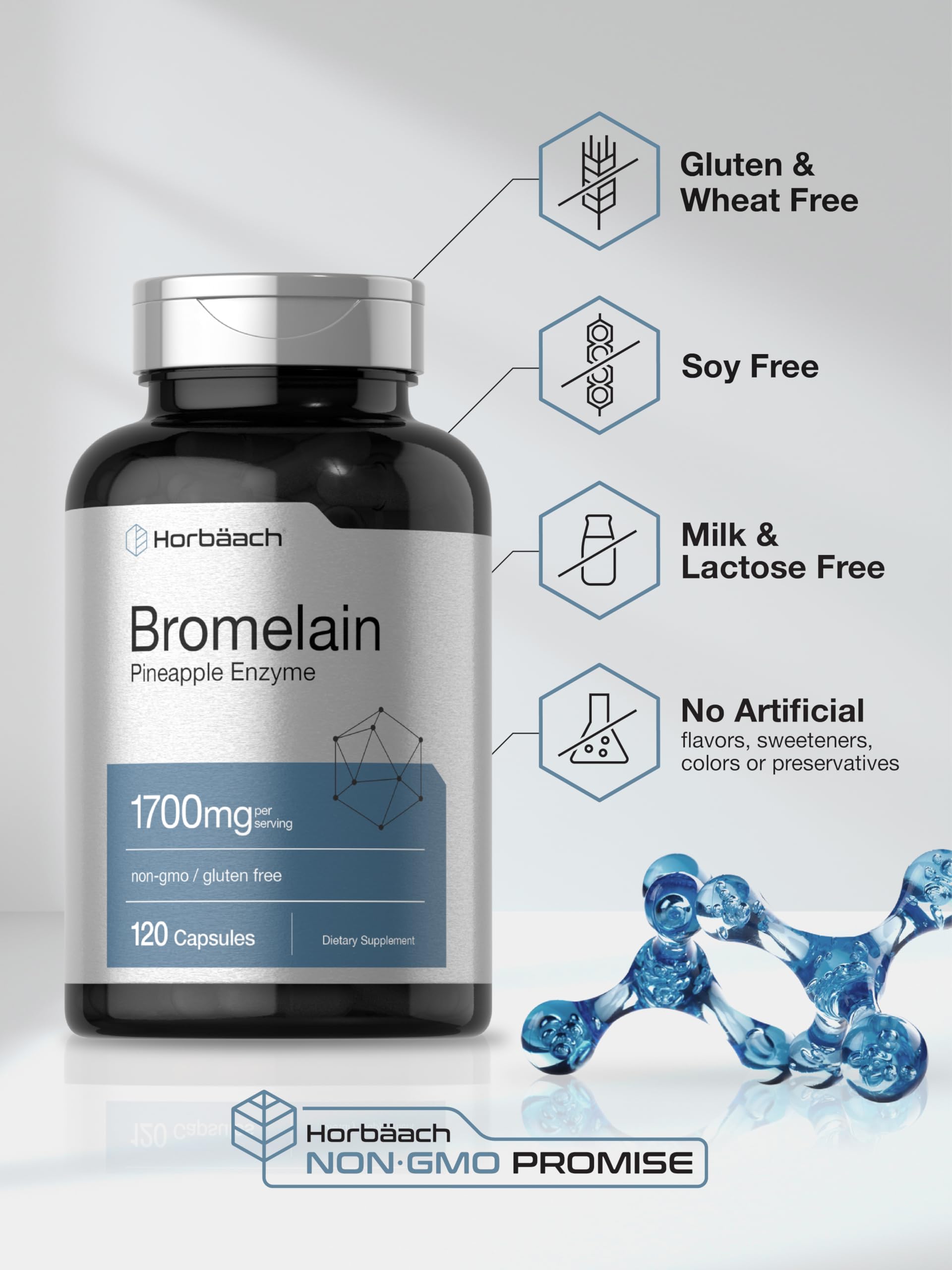 Horbäach Bromelain 1700mg Capsules ingredients list