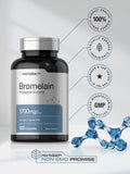 Horbäach Bromelain 1700mg Capsules on a wooden table