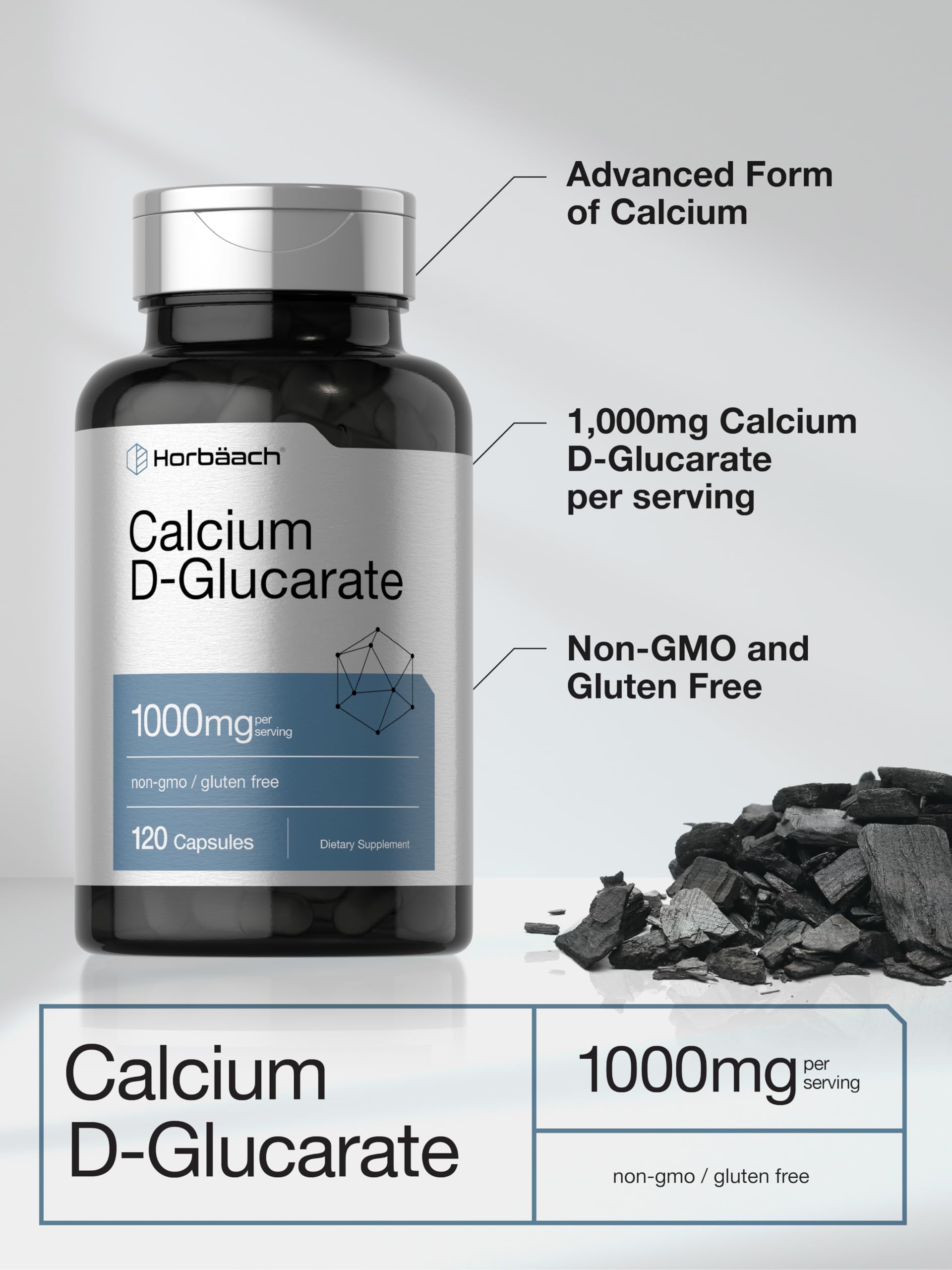 Horbäach Calcium D-Glucarate 1000mg capsules packaging