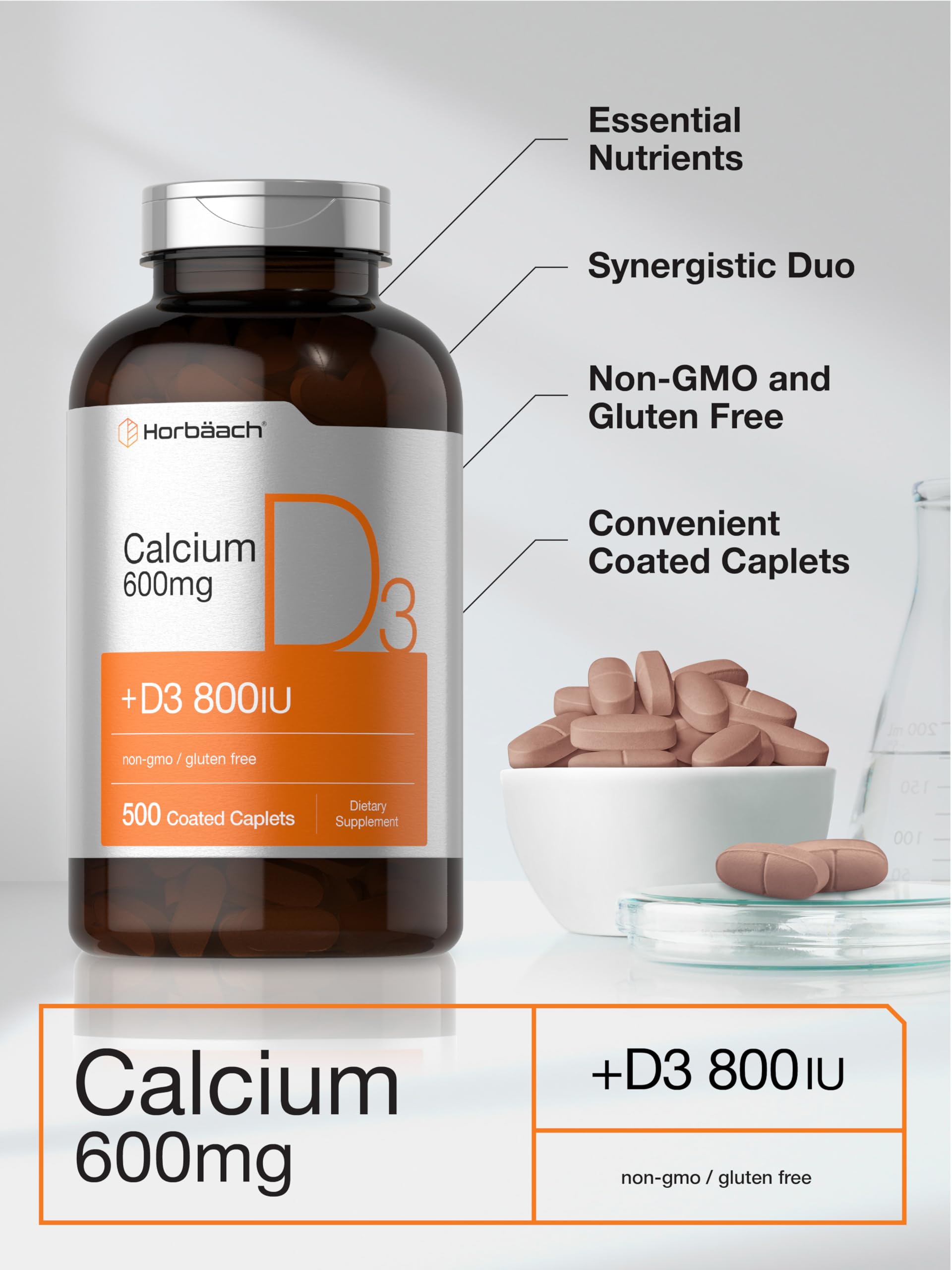 Horbäach Calcium + D3 Supplement ingredients list