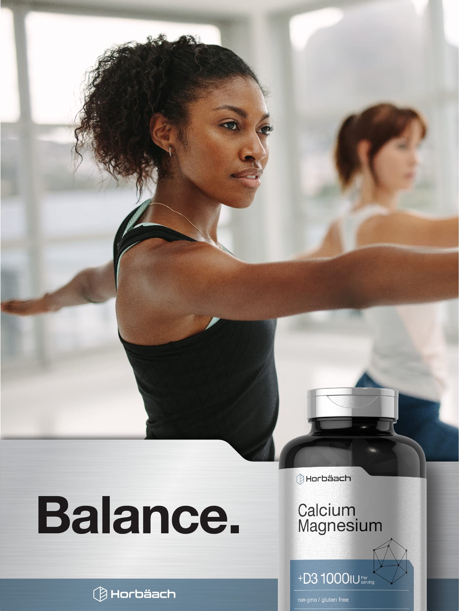 Horbäach Calcium Magnesium Vitamin D3 Coated Caplets lifestyle scene
