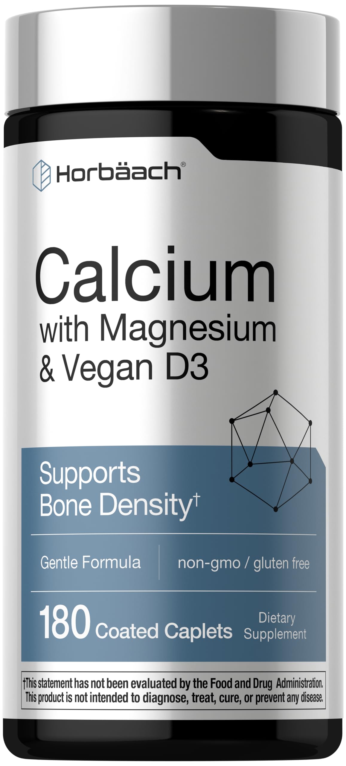 Horbäach Calcium with Magnesium & Vegan Vitamin D3 front view