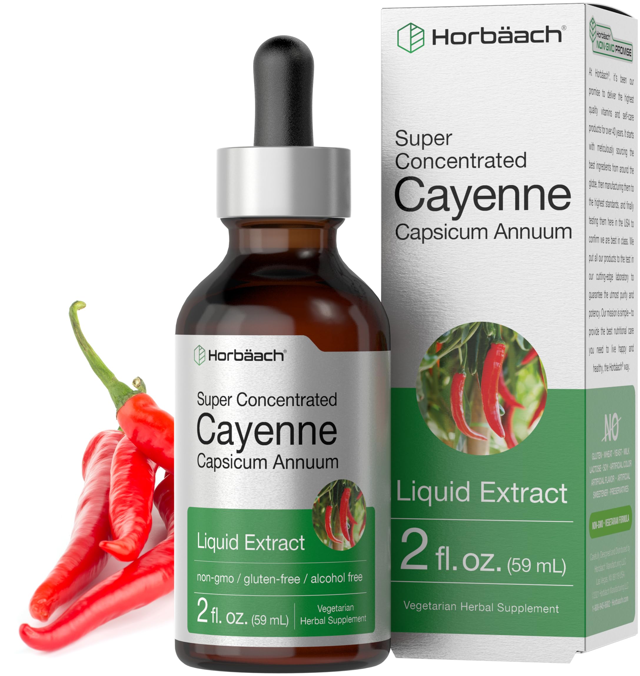 Horbäach Cayenne Pepper Extract Liquid 132g front view