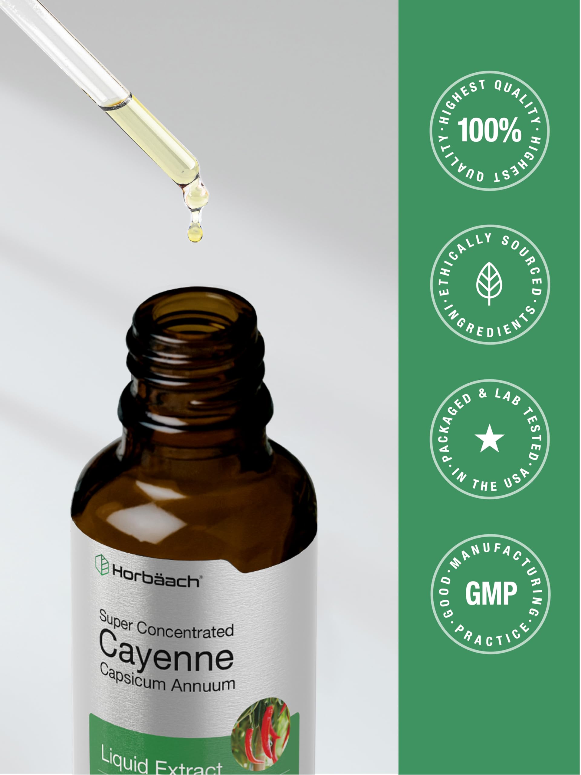 Horbäach Cayenne Pepper Extract Liquid 132g with herbs