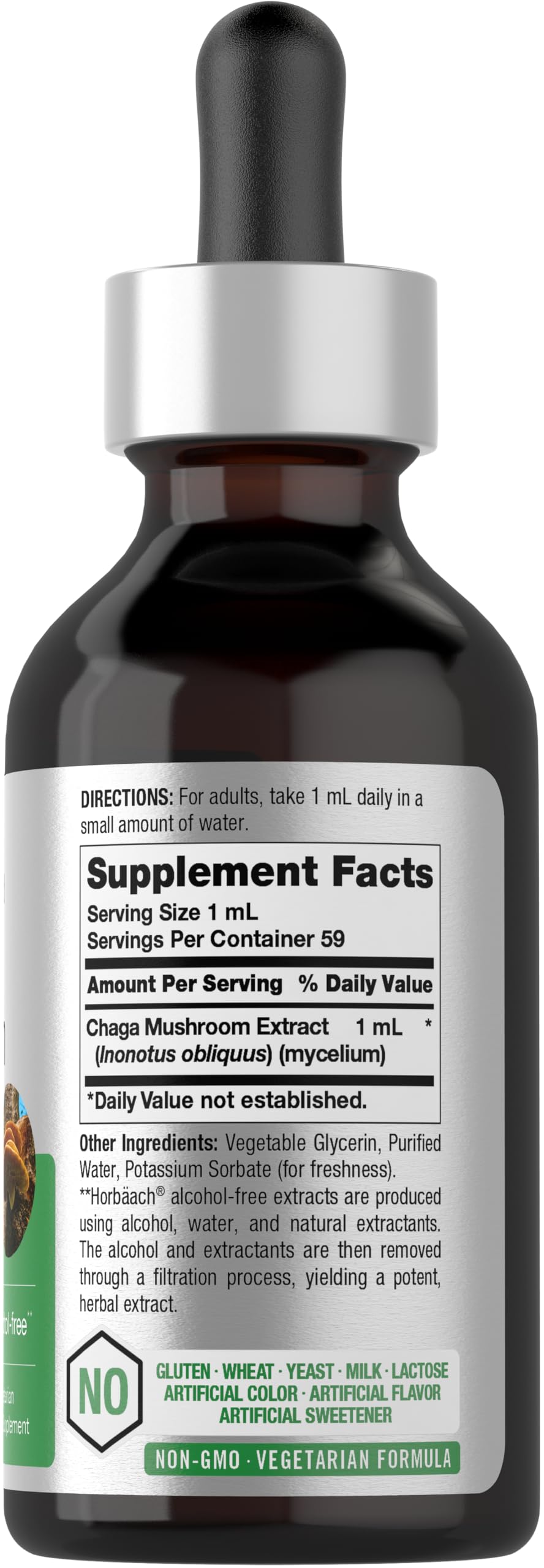 Horbäach Chaga Mushroom Extract 149g back view