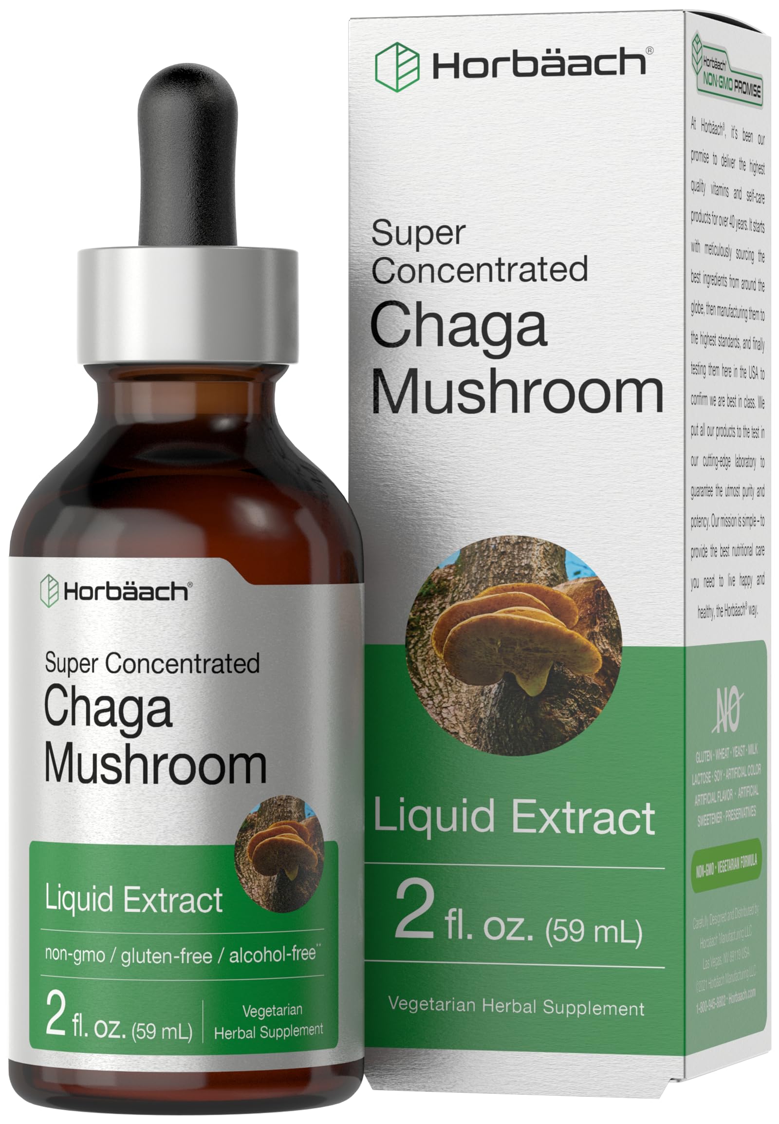 Horbäach Chaga Mushroom Extract 149g front view