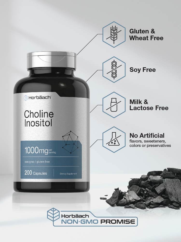 Horbäach Choline Inositol capsules with measuring spoon