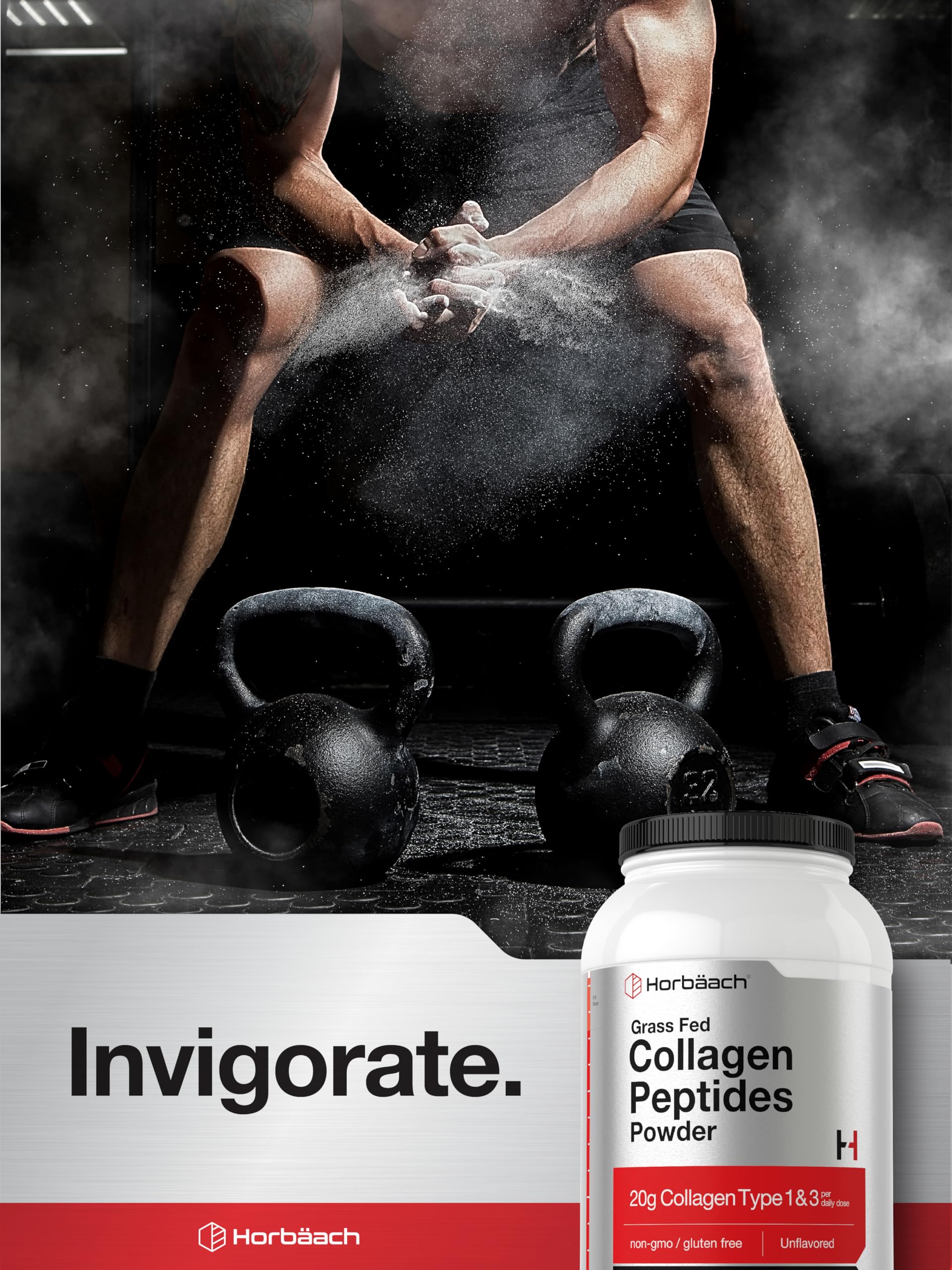 Horbäach Collagen Peptide Powder on a kitchen counter