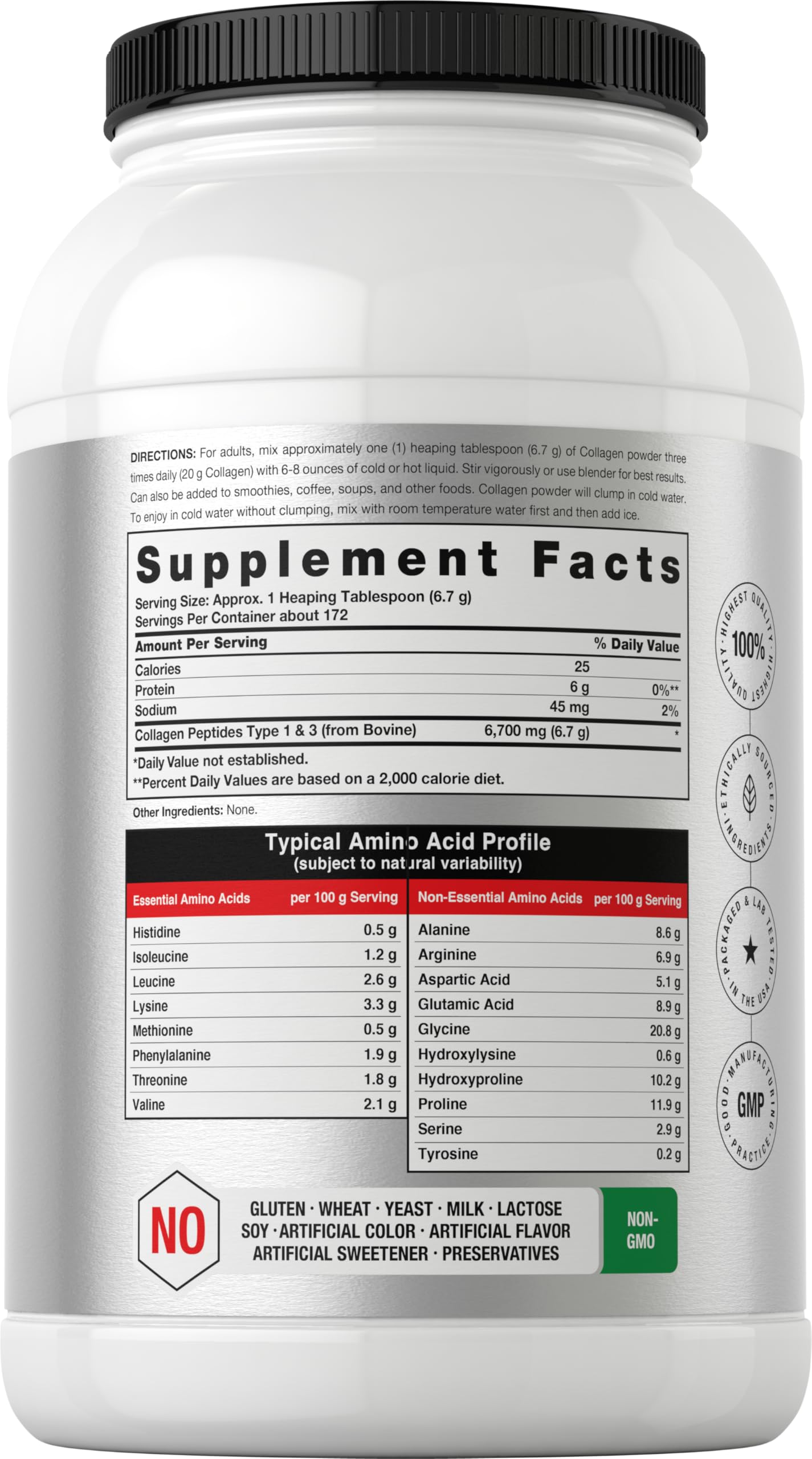 Horbäach Collagen Peptide Powder side view with scoop