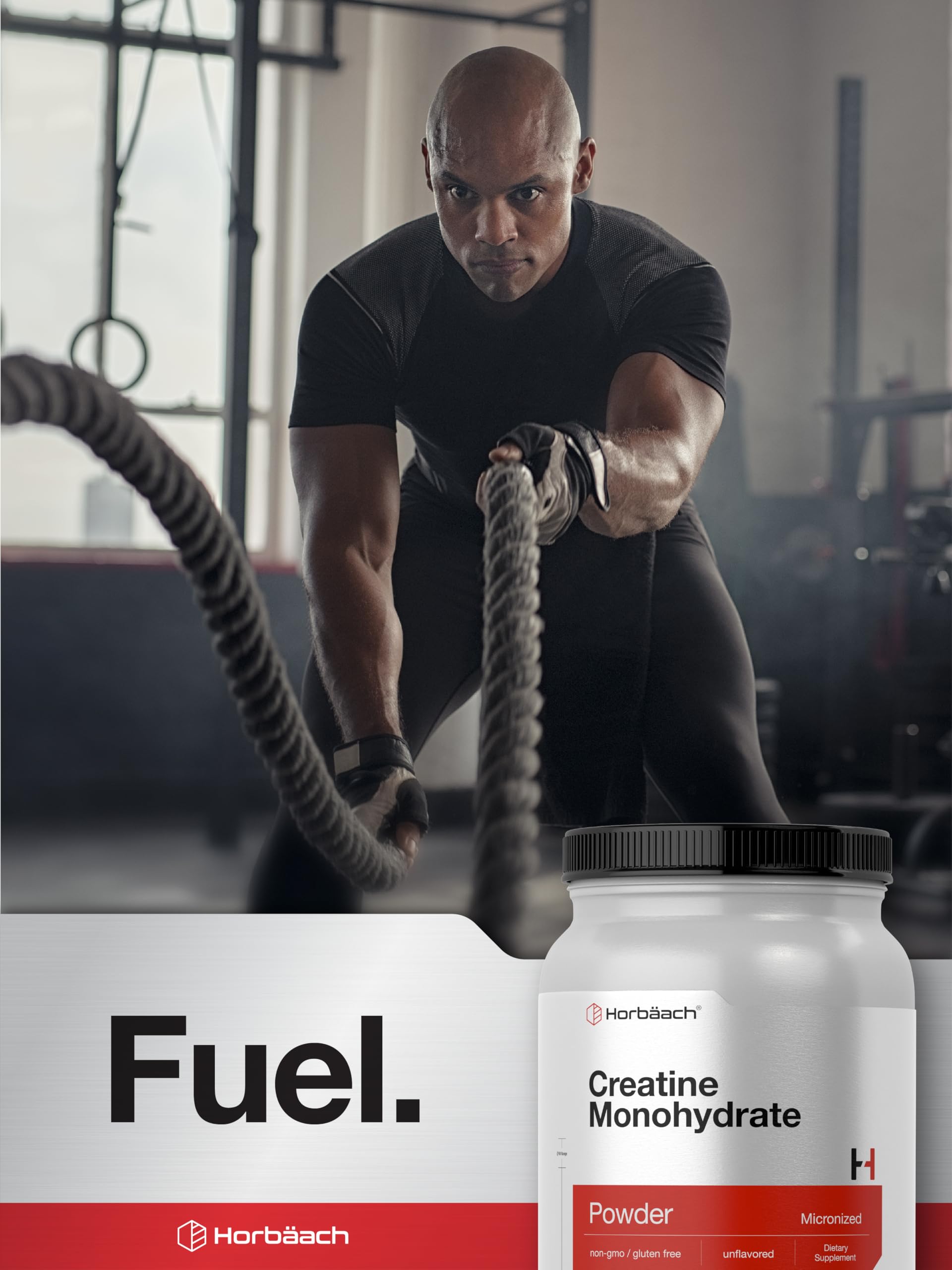 Horbäach Creatine Monohydrate vegetarian formula label
