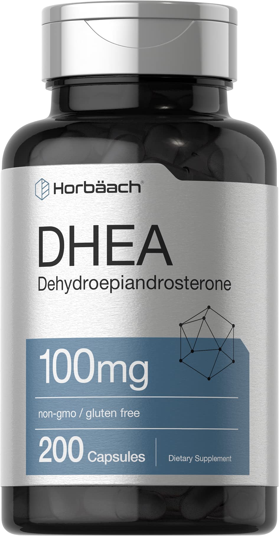 Horbäach DHEA 100mg quick release capsules front view