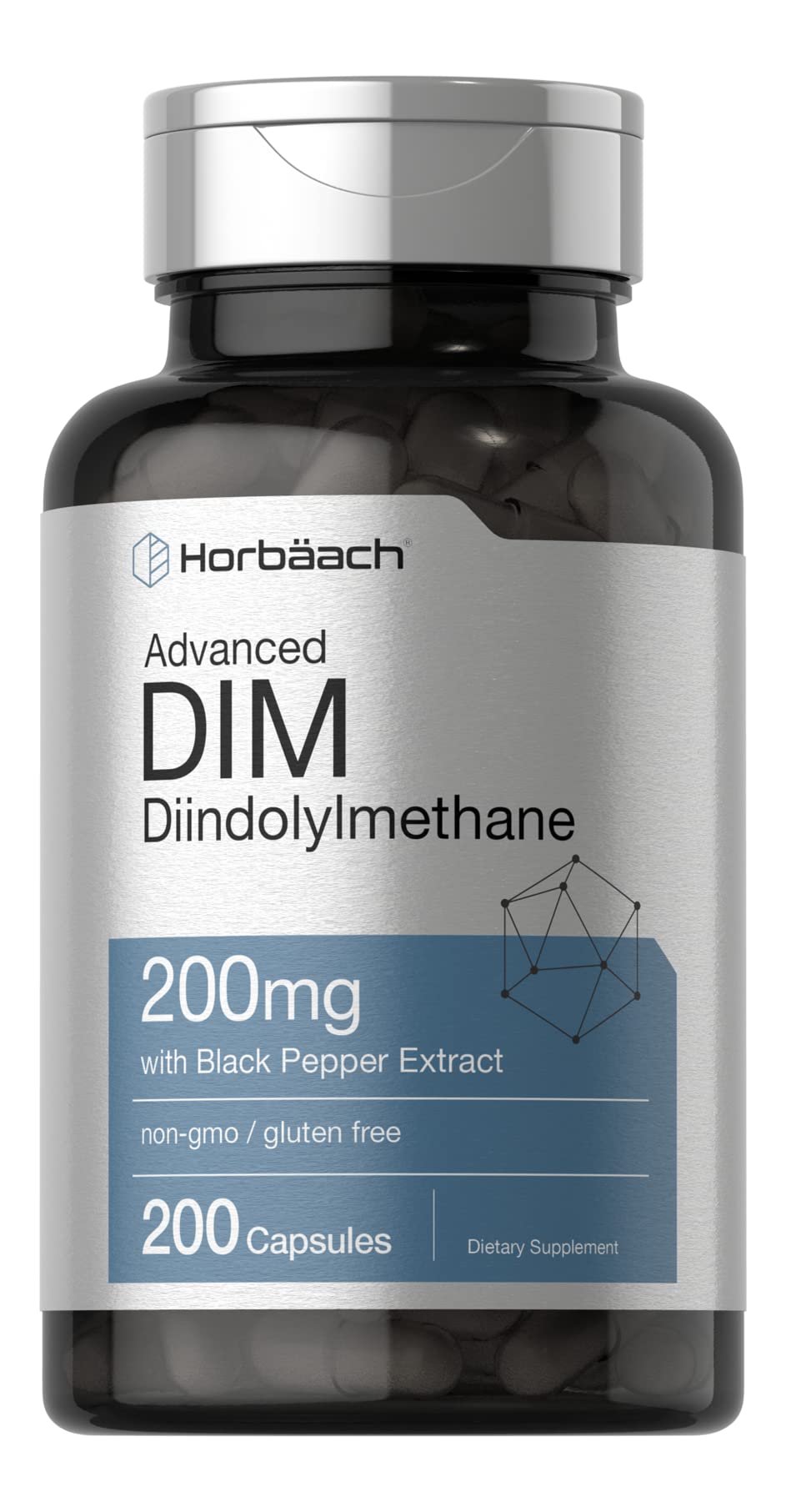 Horbäach DIM Supplement 200mg front view with packaging