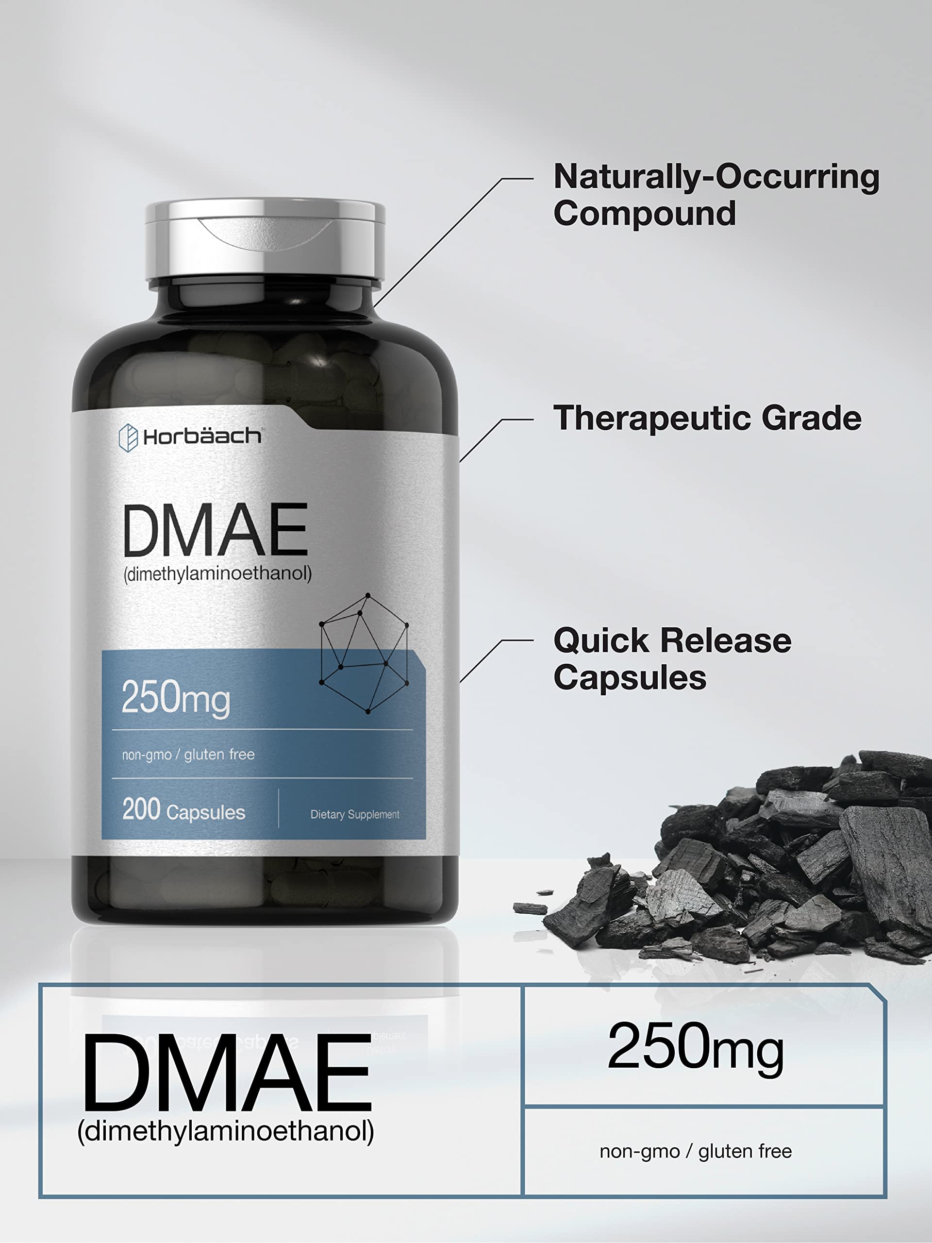 Horbäach DMAE Capsules 250mg side view showing capsule