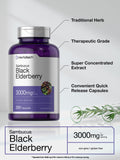 Horbäach Elderberry Extract Capsules 1000mg bottle with label